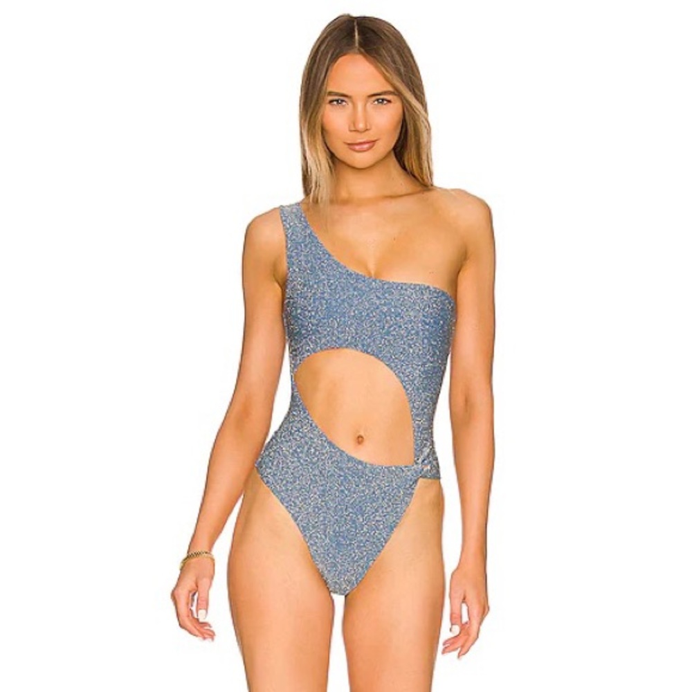 Baobab Nokia One Piece Bathing Suit, Glossy Blue